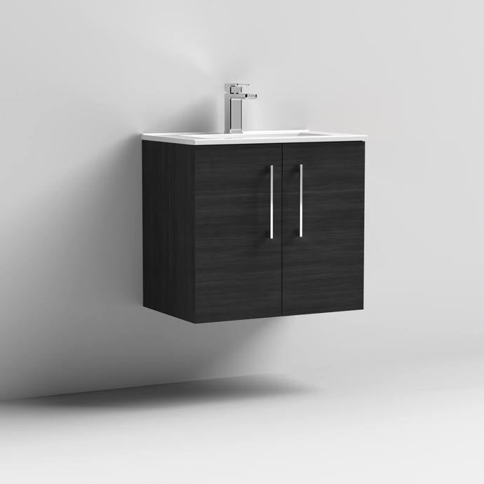 600mm Wall Hung 2 Door Vanity & Basin 2