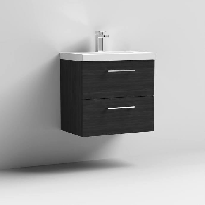 600mm Wall Hung 2 Drawer Vanity & Basin 1