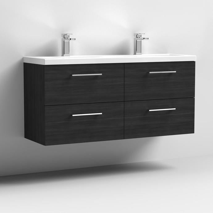 1200mm Wall Hung 4 Drawer Vanity & Double Basin (CBM424)