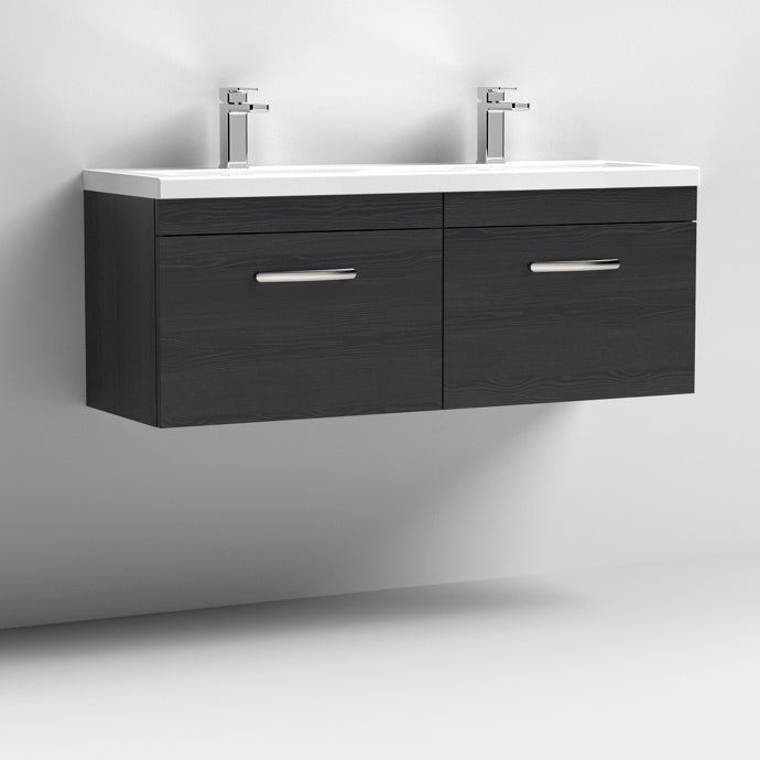 1200mm Wall Hung Cabinet With Double Ceramic Basin (V1)