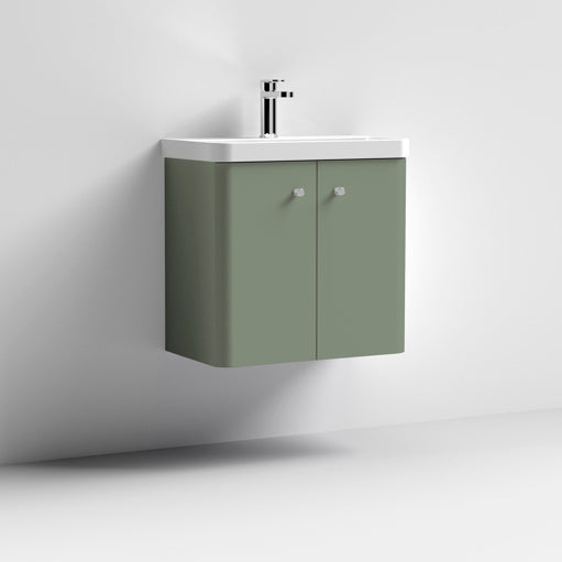 600mm Wall Hung 2-Door Vanity & Basin