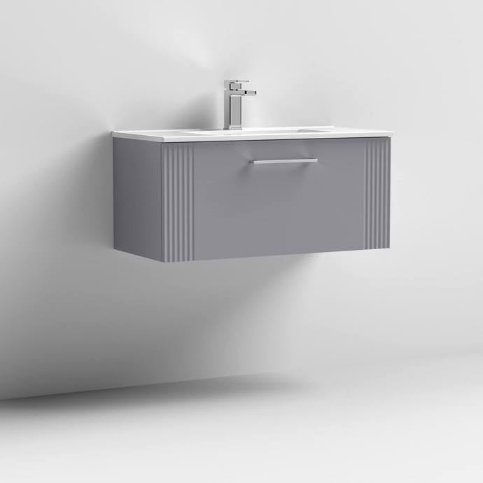 800mm Wall Hung Single Drawer Vanity Minimalist Basin