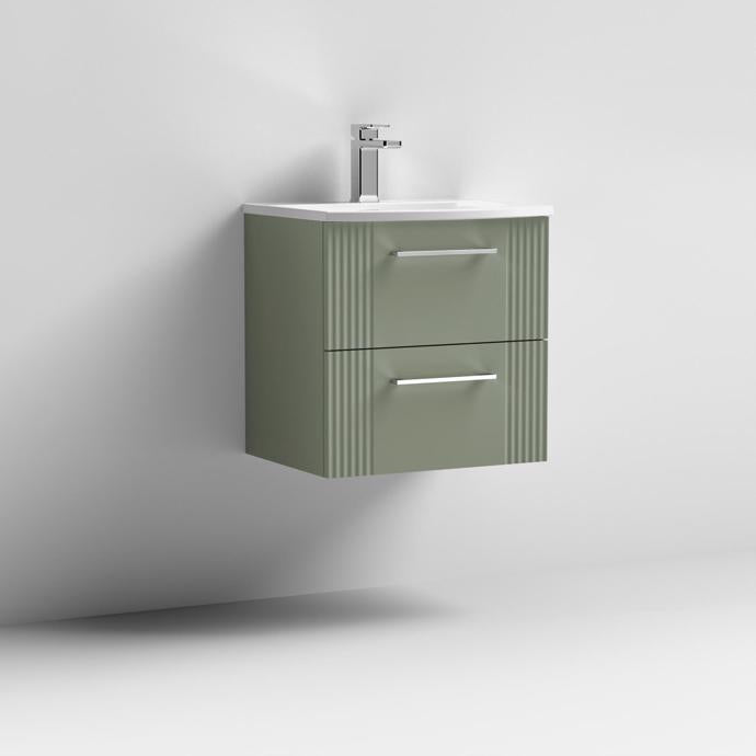 500mm Wall Hung 2 Drawer Vanity With Curved Basin