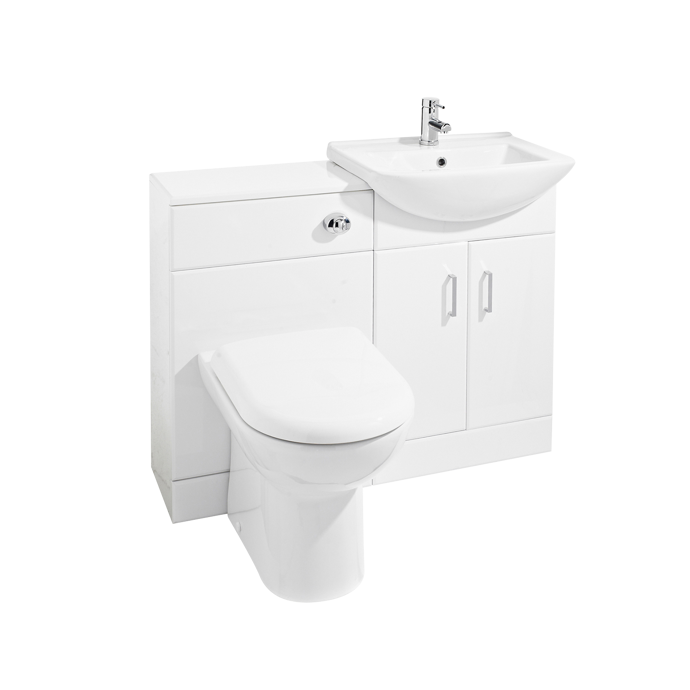 Soturn Furniture Pack With Square Basin White Gloss