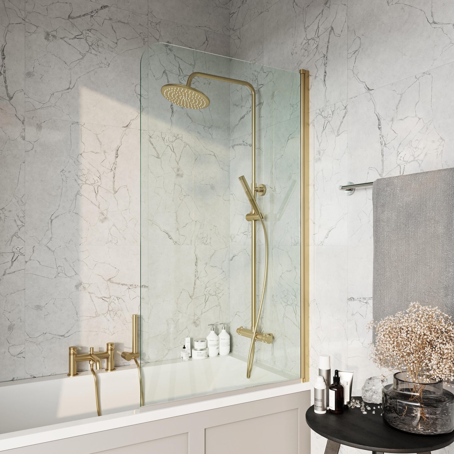 Radius Edge 6mm Thick Bath Screen