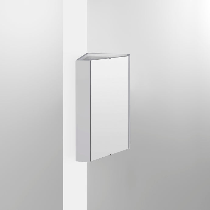 Corner Mirror Cabinet White Gloss
