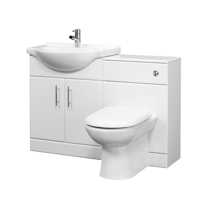Soturn Furniture Pack With Round Basin White Gloss