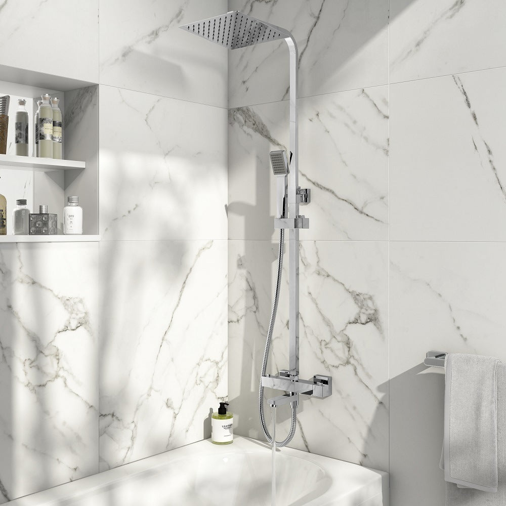 Solar Round Rigid Riser Shower with Bath Filler