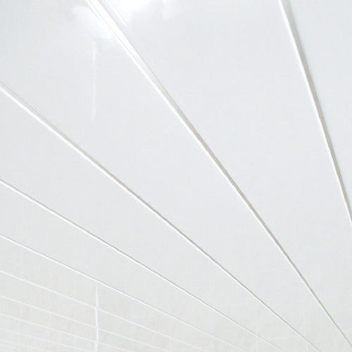 White Double White Strip - 250mm x 4000mm x 8mm - Gloss - Waterproof - Wall and ceiling