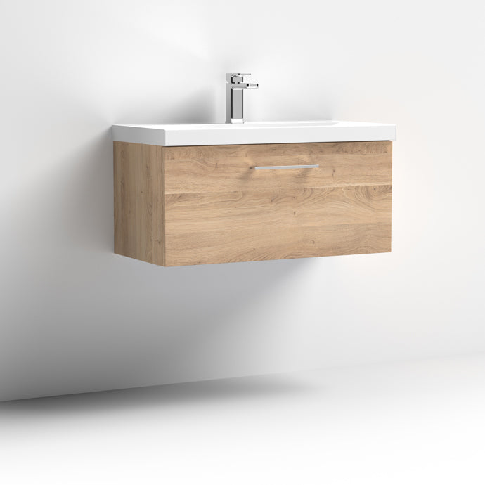 800mm Wall Hung 1 Drawer Vanity & Basin 3