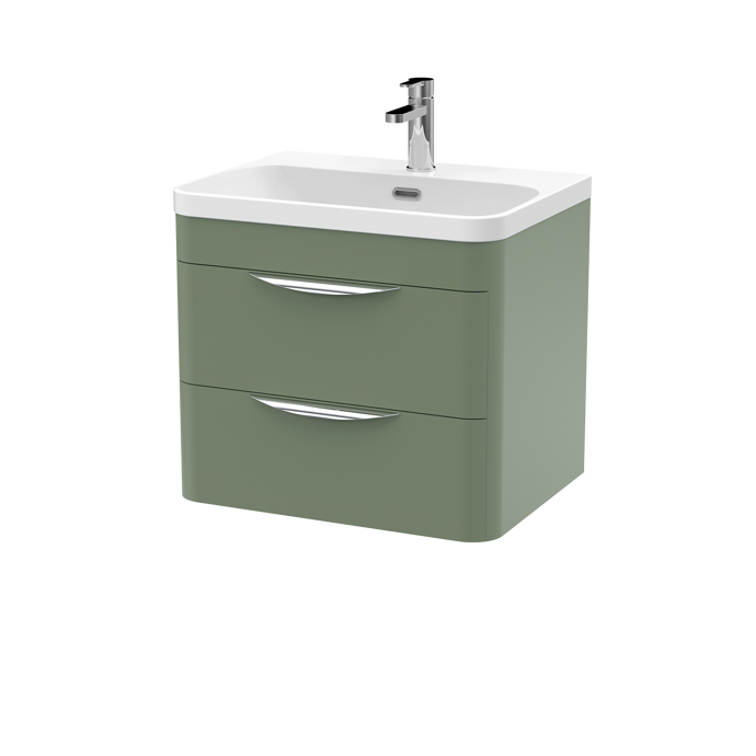 600mm Wall Hung Vanity & Thin Edge Ceramic Basin