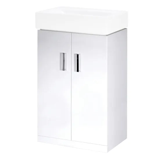 Floor Standing 2 Door Vanity Unit Gloss White