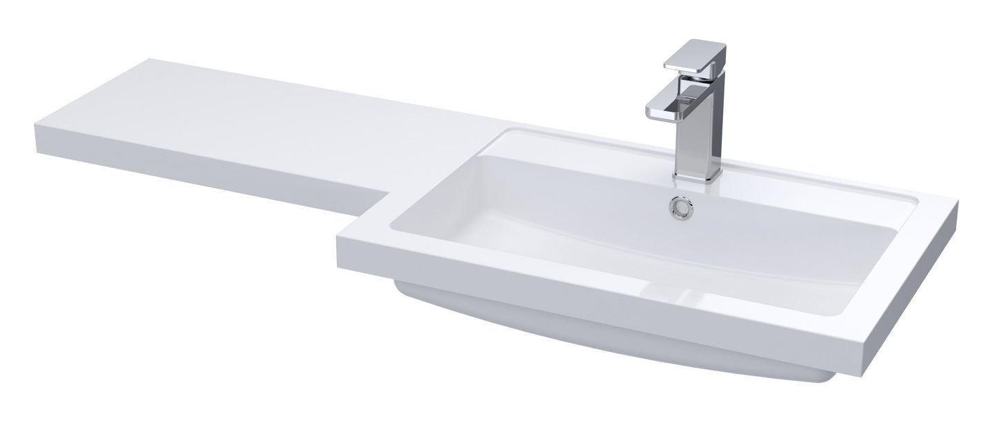 L Shaped Polymarble Basin