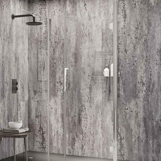 Silver Retro Metallic - 1000mm x 2400mm x 10mm - Gloss - Waterproof - 1 Fire Rated
