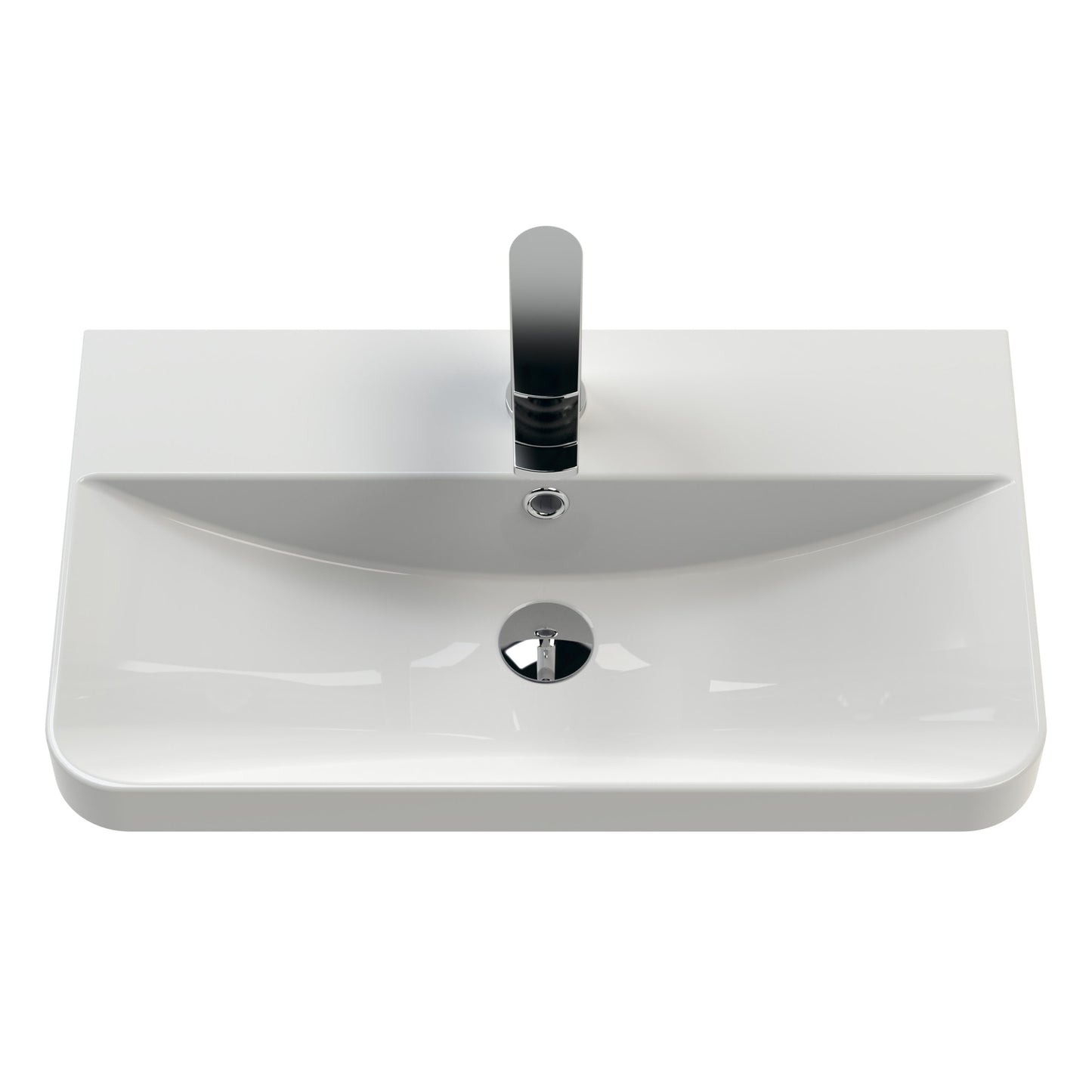 Round Ceramic Basin Curved Bowl And Wider Side