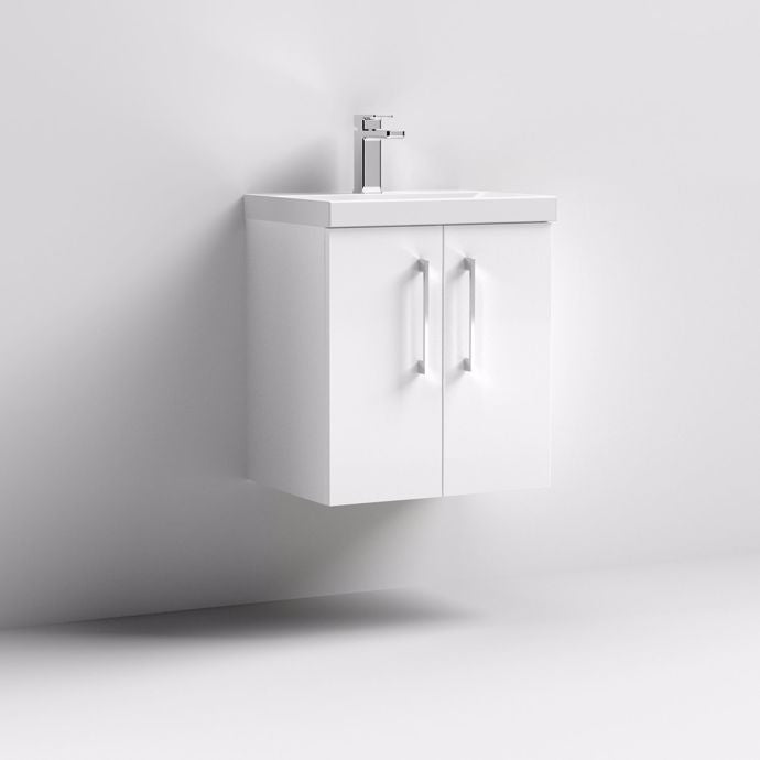 500mm Wall Hung 2 Door Vanity & Basin 1