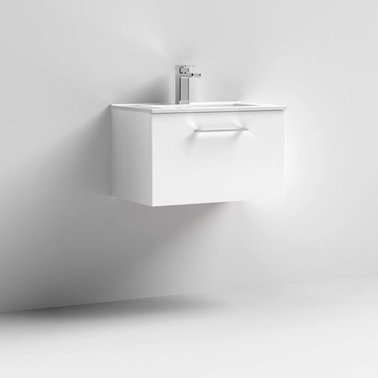600mm Wall Hung 1 Drawer Vanity & Basin 2