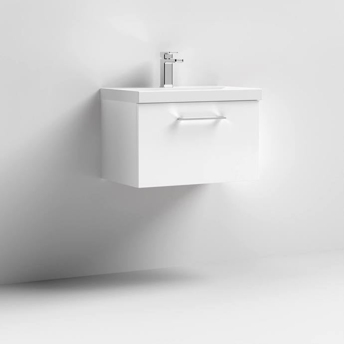 600mm Wall Hung 1 Drawer Vanity & Basin 3