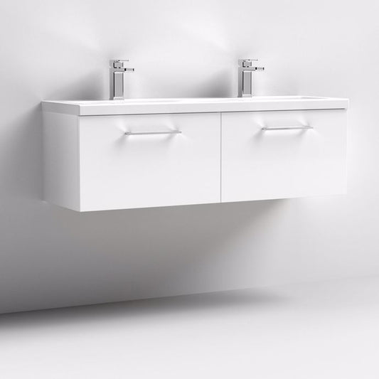 1200mm Wall Hung 2 Drawer Vanity & Double Basin (CBM424)