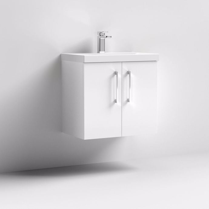 600mm Wall Hung 2 Door Vanity & Basin 1