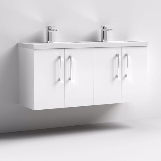 1200mm Wall Hung 4 Door Vanity & Double Basin (PMB424)