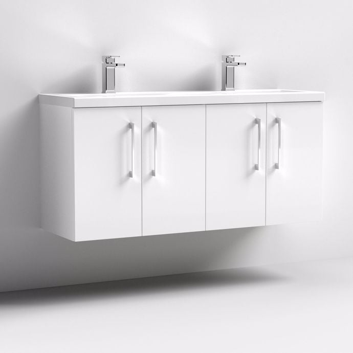 1200mm Wall Hung 4 Door Vanity & Double Basin (CBM424)