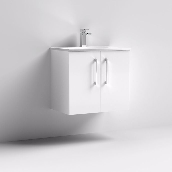 600mm Wall Hung 2 Door Vanity & Basin 4