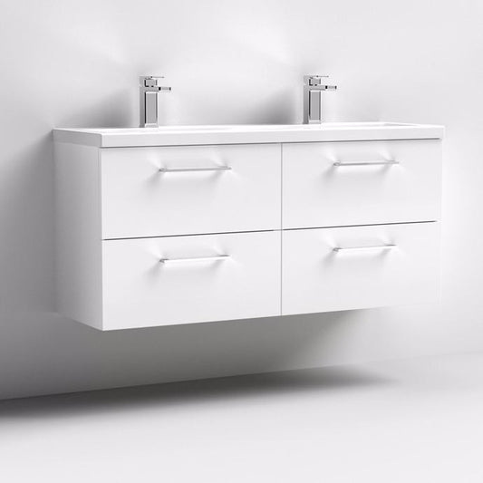 1200mm Wall Hung 4 Drawer Vanity & Double Basin (CBM424)