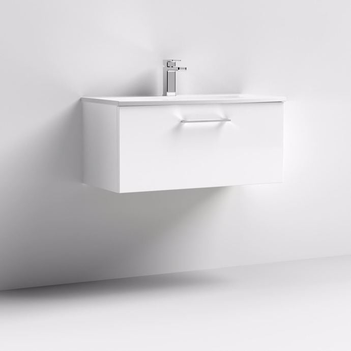 800mm Wall Hung 1 Drawer Vanity & Basin 4