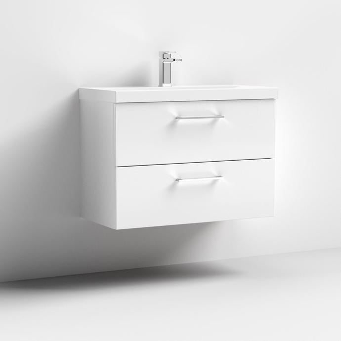 800mm Wall Hung 2 Drawer Vanity & Basin 1