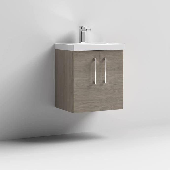 500mm Wall Hung 2 Door Vanity & Basin 1
