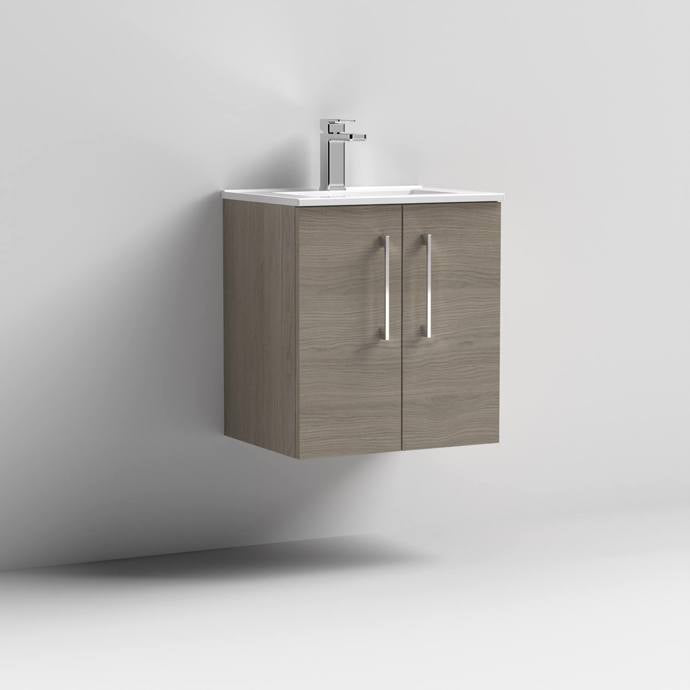 500mm Wall Hung 2 Door Vanity & Basin 2