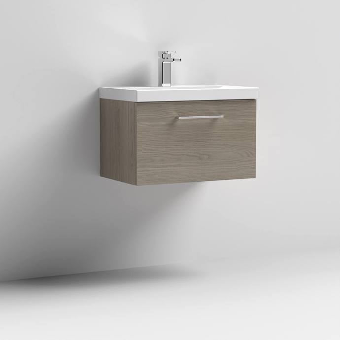 600mm Wall Hung 1 Drawer Vanity & Basin 1