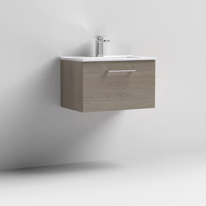 600mm Wall Hung 1 Drawer Vanity & Basin 2
