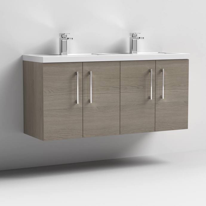 1200mm Wall Hung 4 Door Vanity & Double Basin (PMB424)