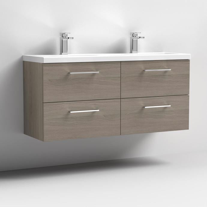 1200mm Wall Hung 4 Drawer Vanity & Double Basin (CBM424)