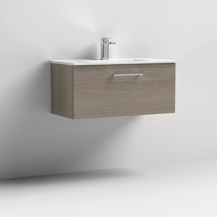 800mm Wall Hung 1 Drawer Vanity & Basin 2