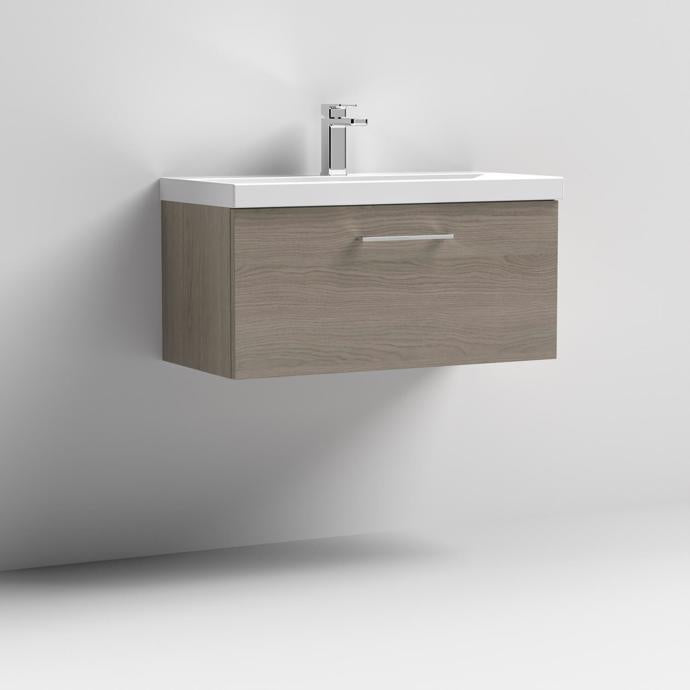 800mm Wall Hung 1 Drawer Vanity & Basin 3