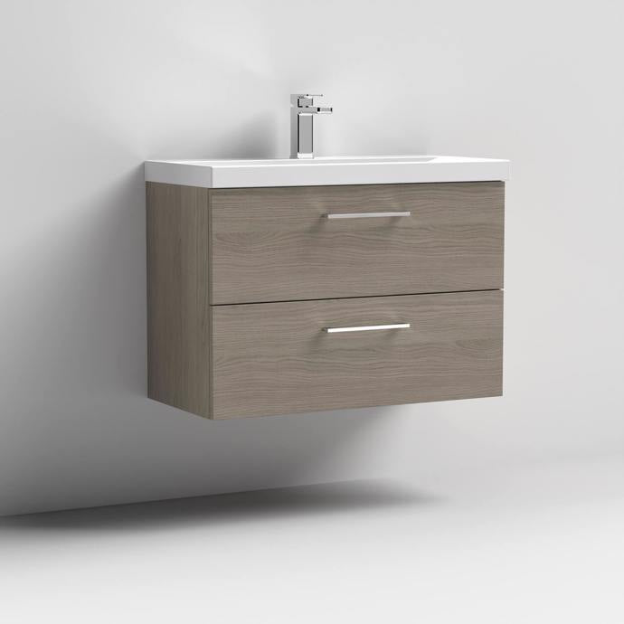 800mm Wall Hung 2 Drawer Vanity & Basin 1
