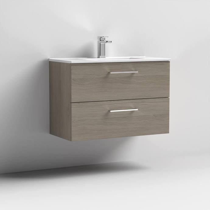 800mm Wall Hung 2 Drawer Vanity & Basin 2