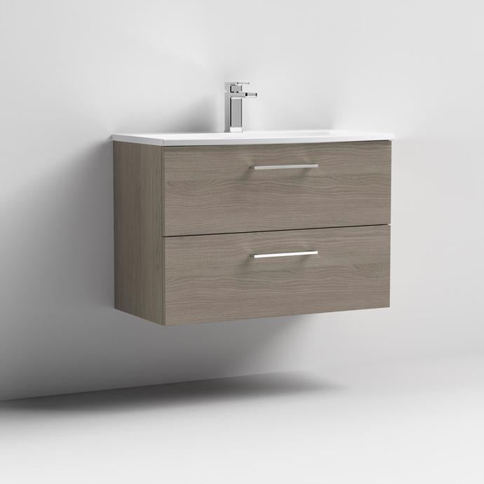 800mm Wall Hung 2 Drawer Vanity & Basin 4