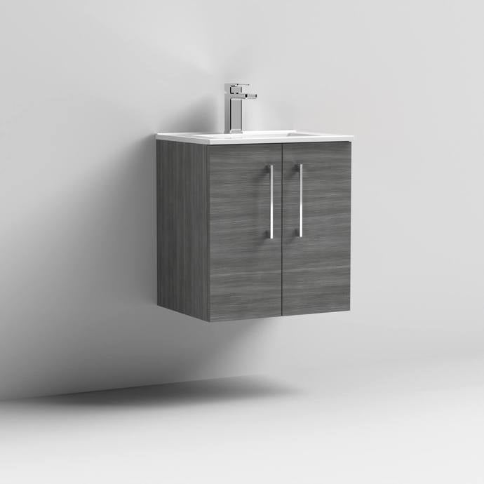 500mm Wall Hung 2 Door Vanity & Basin 2