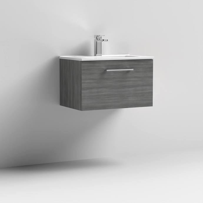 600mm Wall Hung 1 Drawer Vanity & Basin 2