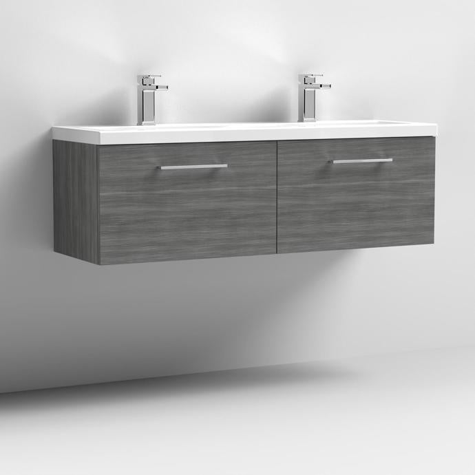 1200mm Wall Hung 2 Drawer Vanity & Double Basin (CBM424)
