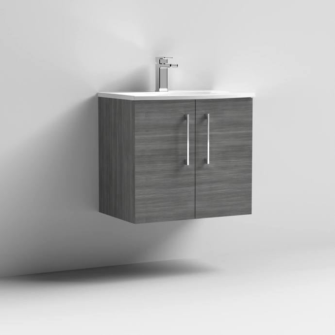 600mm Wall Hung 2 Door Vanity & Basin 4