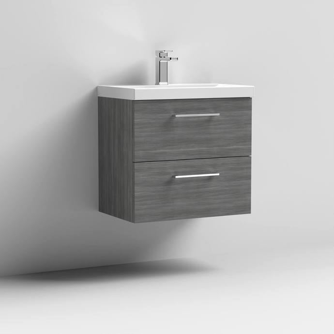 600mm Wall Hung 2 Drawer Vanity & Basin 3