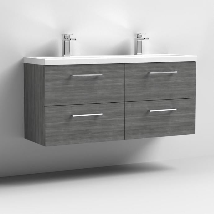 1200mm Wall Hung 4 Drawer Vanity & Double Basin (CBM424)