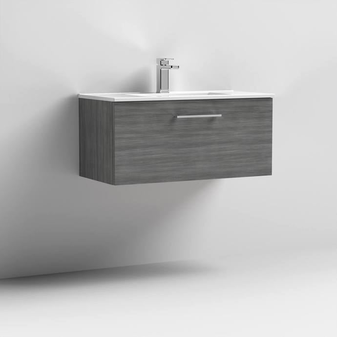800mm Wall Hung 1 Drawer Vanity & Basin 2