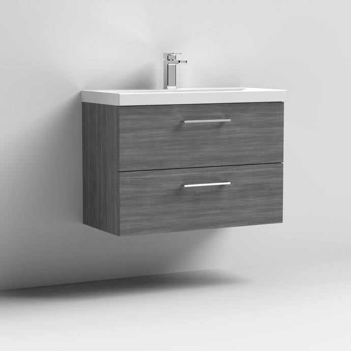 800mm Wall Hung 2 Drawer Vanity & Basin 1