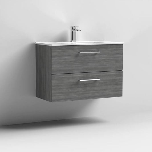 800mm Wall Hung 2 Drawer Vanity & Basin 2